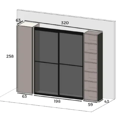 Porta inglesina 4 per interni Cabina armadio 53 Battistella in Offerta