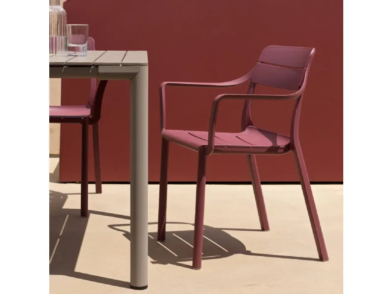 Sedia da giardino Sedia con braccioli cassia borgogna  Nardi con forte sconto