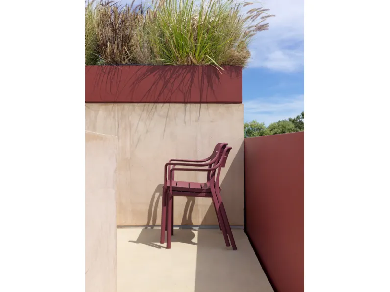 Sedia da giardino Sedia con braccioli cassia borgogna  Nardi con forte sconto
