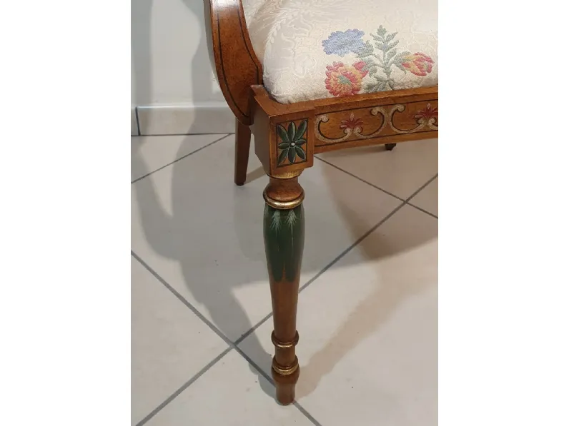 Sedia poltroncina noce imbottita schienale paglia di vienna di Collezione esclusiva a prezzo scontato
