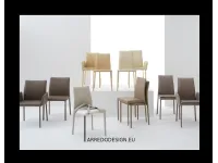 Sedia in cuoio senza braccioli Agata scontata