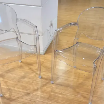 Sedia di La seggiola modello Coppia sedie braccioli trasparente da cucina in offerta -50%