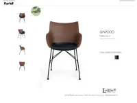 Sedia con braccioli Qwood poltroncine legno 3d kartell di Kartell a prezzo ribassato