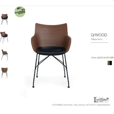 Sedia con braccioli Qwood poltroncine legno 3d kartell di Kartell a prezzo ribassato