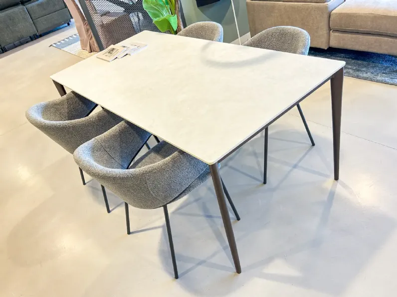 Sedia con braccioli Sedia medea grigia di Stones in Offerta Outlet