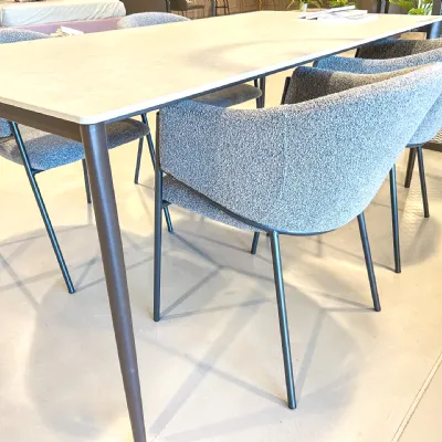 Sedia con braccioli Sedia medea grigia di Stones in Offerta Outlet