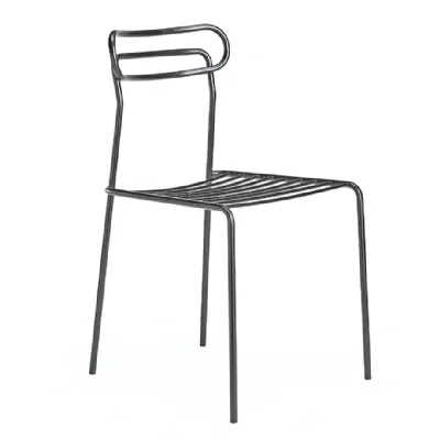 Sedia in metallo con schienale medio Uti in Offerta Outlet