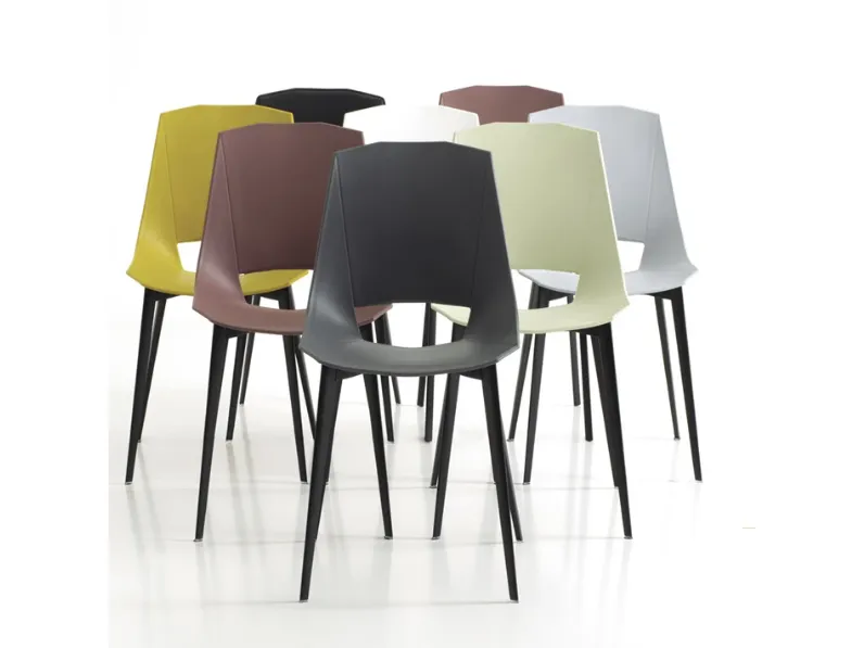 Sedia in plastica con schienale medio Eva 4 in offerta