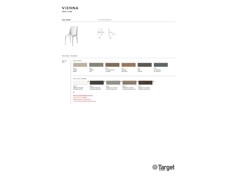 Sedia da cucina realizzata in tessuto Gardenia di Target point 