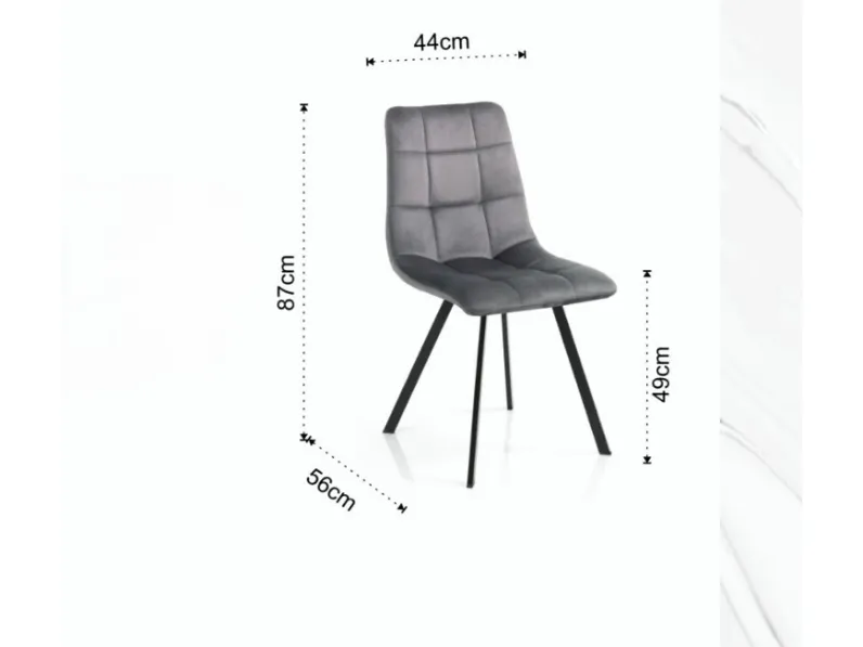 Sedia modello Daisy velvet  da soggiorno di Collezione esclusiva -28%
