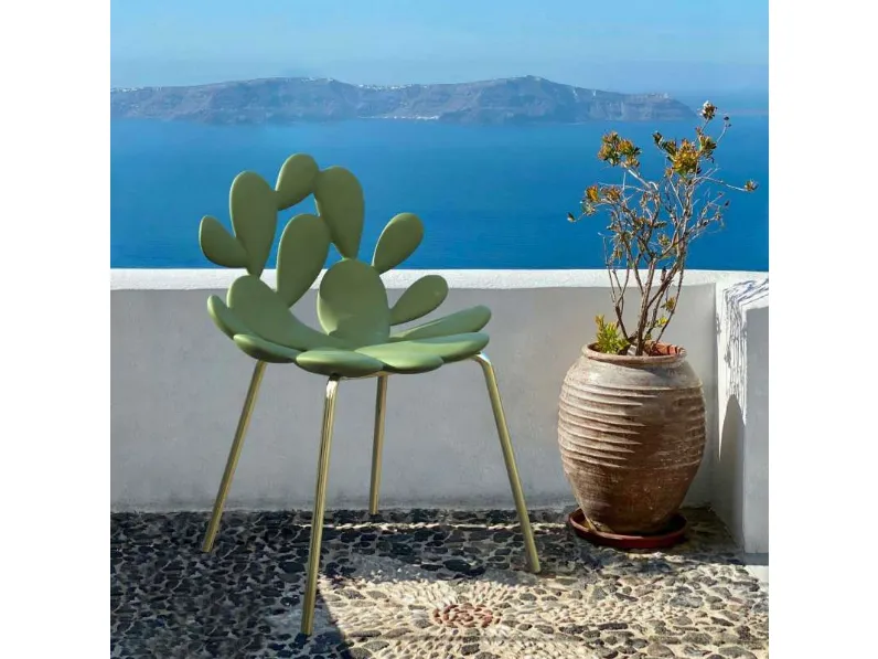 Sedia da giardino Sedia filicudi ottone e rosa brillante – set 2 pezzi  Qeeboo in Offerta Outlet 