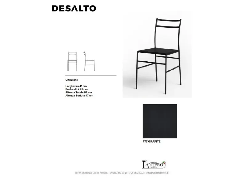 Sedia da cucina realizzata in metallo Sedia ultralight desalto di Desalto 