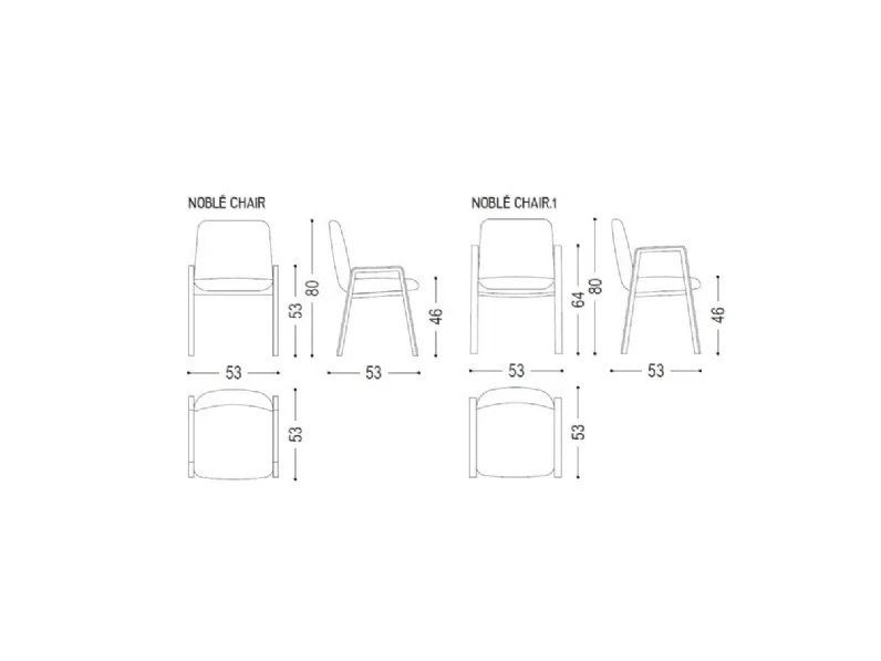 Sedia senza braccioli Noblé chair di Riva 1920 a prezzo ribassato