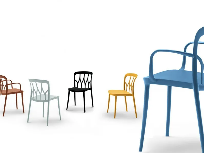 Sedia in plastica senza braccioli Galaxy in Offerta Outlet