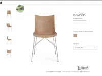 Sedia senza braccioli P wood set sedie in legno curvato 3d kartell di Kartell a prezzo Outlet