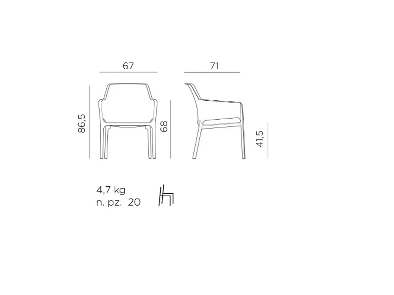 Set da giardino Salotto net relax antracite table 40 a marchio Nardi a prezzo ribassato