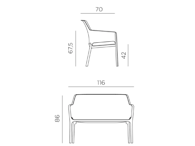 Set completo da giardino Salotto net relax corallo table 40 Nardi a prezzo Outlet