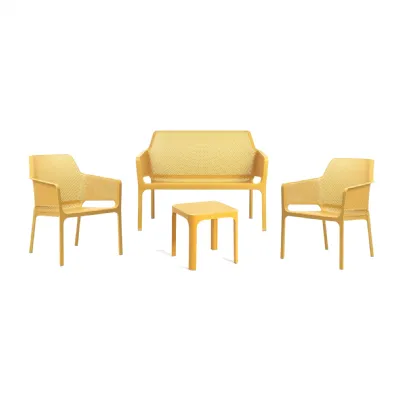 Set per l'esterno modello Salotto net relax giallo senape table 40 Nardi SCONTATO