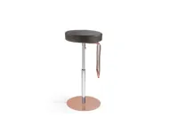 Sgabello con base centrale Struttura acciaio oro rosa e pelle  Md work a prezzi outlet