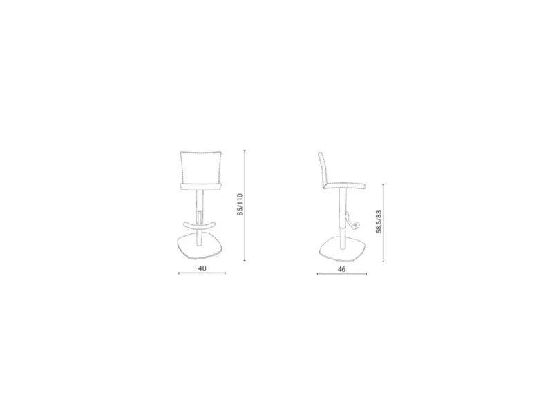 Sgabello con base centrale Emy Ozzio a prezzi outlet