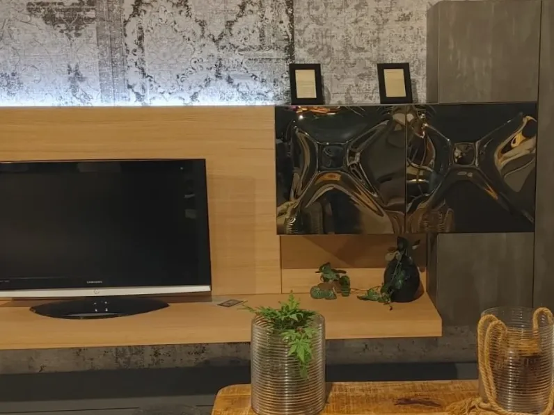 Soggiorno completo Living by 2b di Duebitalia in laminato materico a prezzo scontato