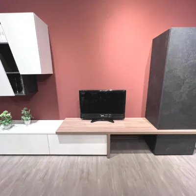Soggiorno completo Regola living di Scavolini in laminato materico a prezzo scontato