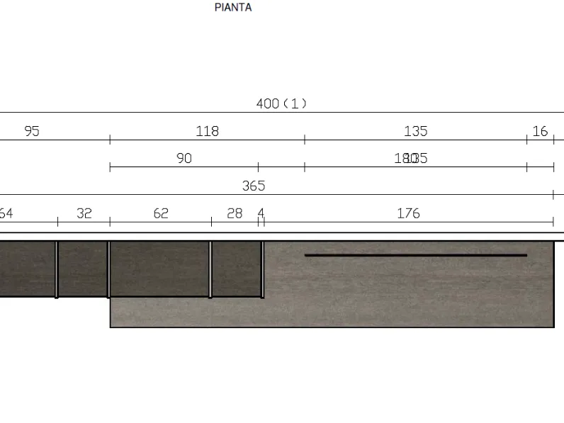 Soggiorno completo Sm017 di Imab in laccato opaco a prezzo Outlet