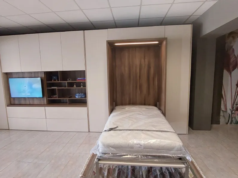 Soggiorno completo Alcova con letto di Tumidei in melamminico in Offerta Outlet