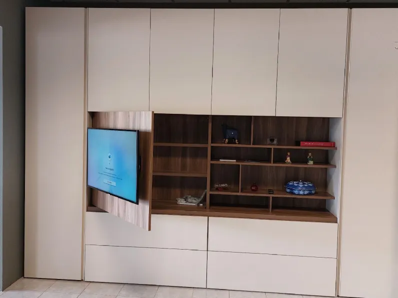 Soggiorno completo Alcova con letto di Tumidei in melamminico in Offerta Outlet