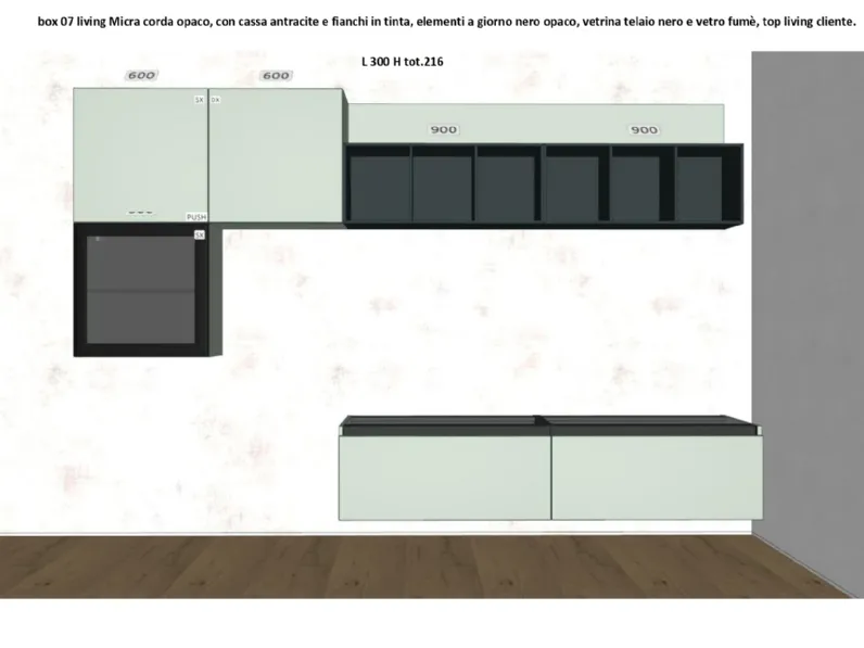 Soggiorno completo Micra di Evo cucine in stile moderno in offerta