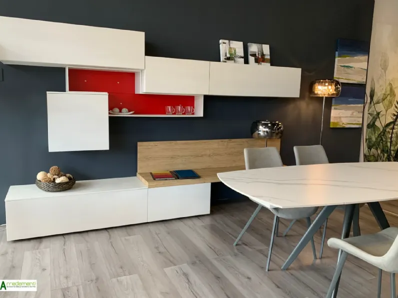 Soggiorno completo Seta-sa1577 di Maronese acf in laminato materico a prezzo Outlet