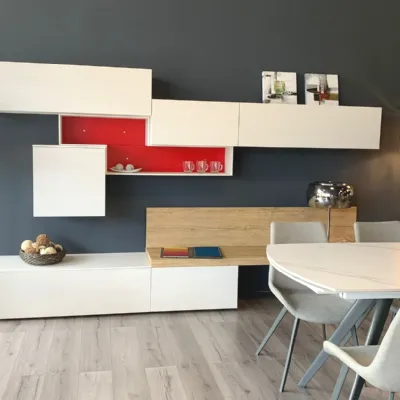 Soggiorno completo Seta-sa1577 di Maronese acf in laminato materico a prezzo Outlet
