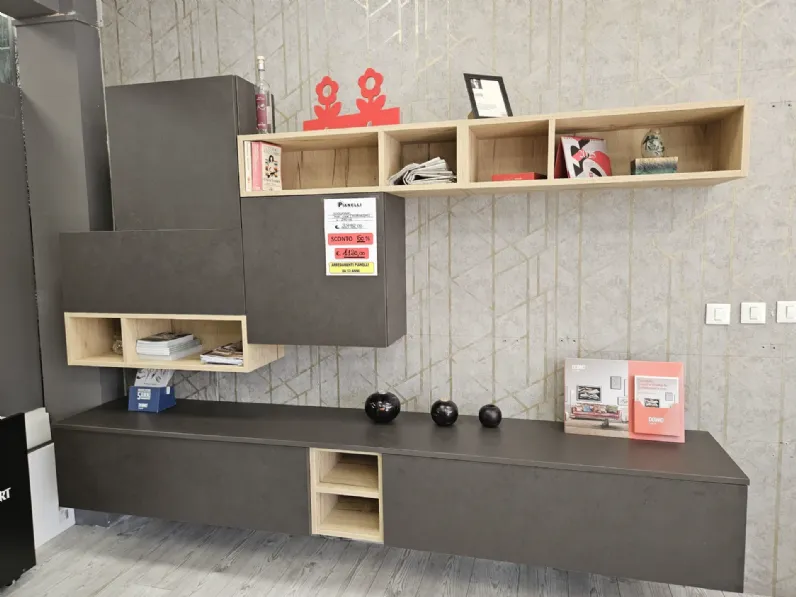 Soggiorno completo Soggiorno cloe  di Mobilegno in laminato materico a prezzo Outlet