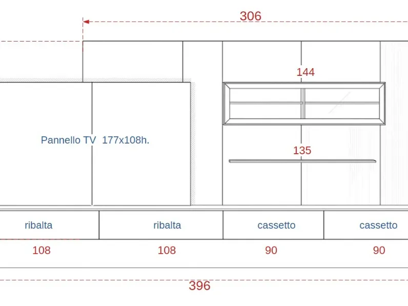 Composizione per il living modello Soggiornotomasella atlante glove 13 di Tomasella a prezzo scontato