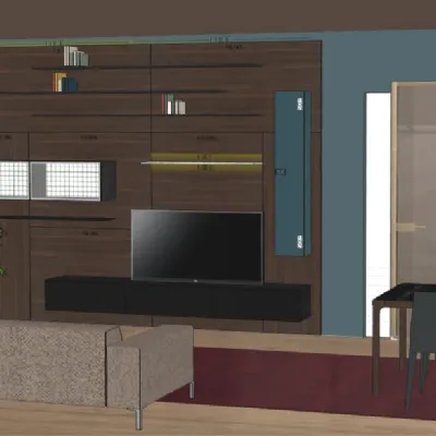 Soggiorno completo modello Spazio boiserie con tavolo e sedie di Pianca in Offerta Outlet