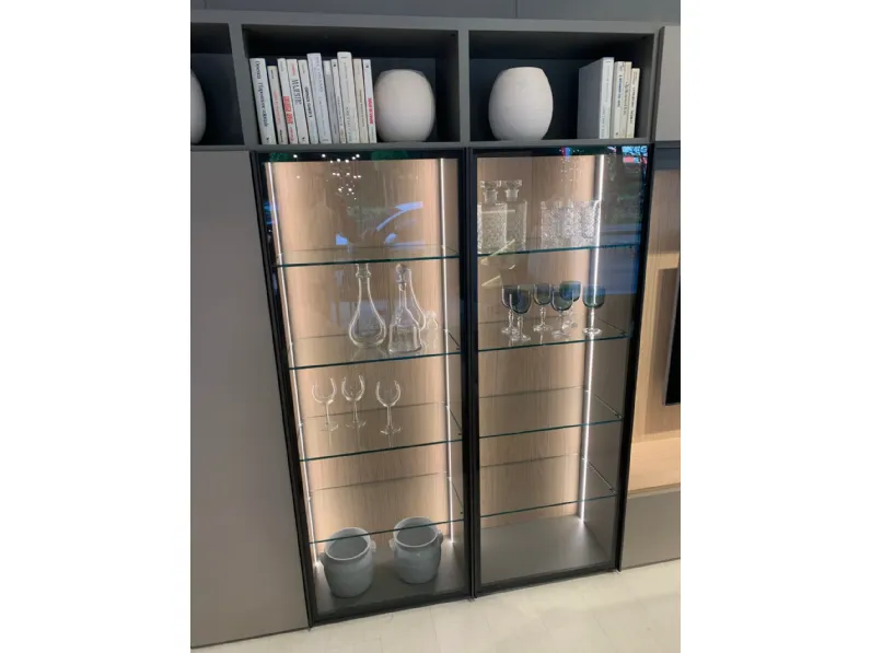 Soggiorno completo Wall 30 di Novamobili in laccato opaco in Offerta Outlet