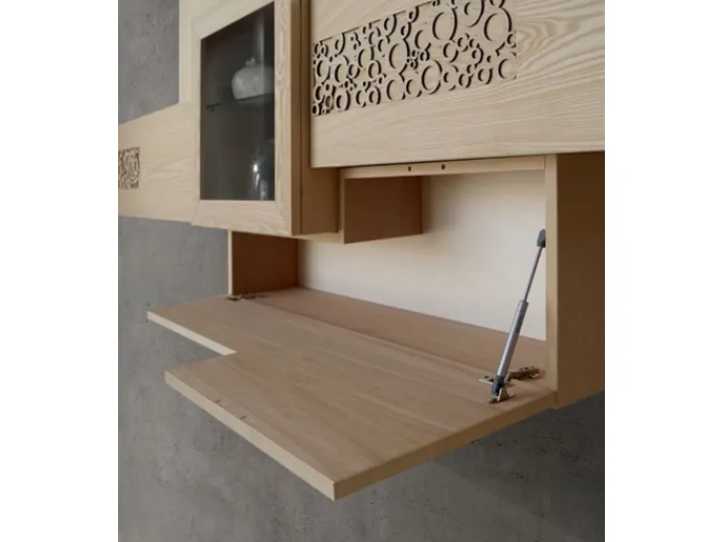 Soggiorno completo Allegra in frassino di Collezione esclusiva in legno in Offerta Outlet