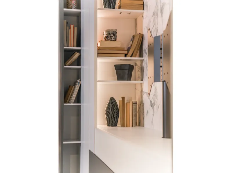 Soggiorno completo Composizione roomy e core con modulo tv di Caccaro in stile moderno a prezzi outlet