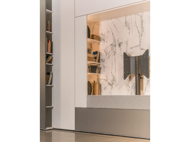 Soggiorno completo Composizione roomy e core con modulo tv di Caccaro in stile moderno a prezzi outlet
