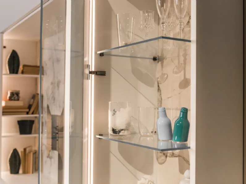 Soggiorno completo Composizione roomy e core con modulo tv di Caccaro in stile moderno a prezzi outlet