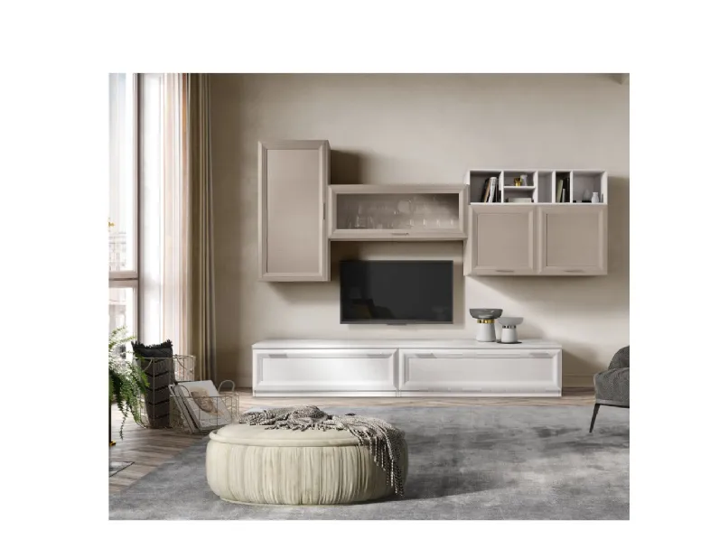 Soggiorno completo Deco' di Gierre mobili in laminato materico a prezzo scontato