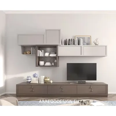 Soggiorno completo Flor * di Fasolin in laccato opaco in Offerta Outlet