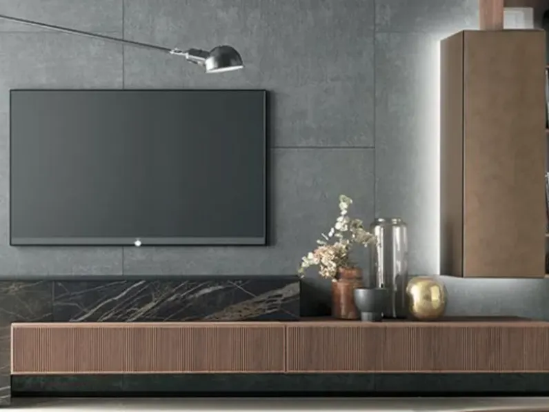 Soggiorno completo Horizon di Mobilgam in legno a prezzo scontato