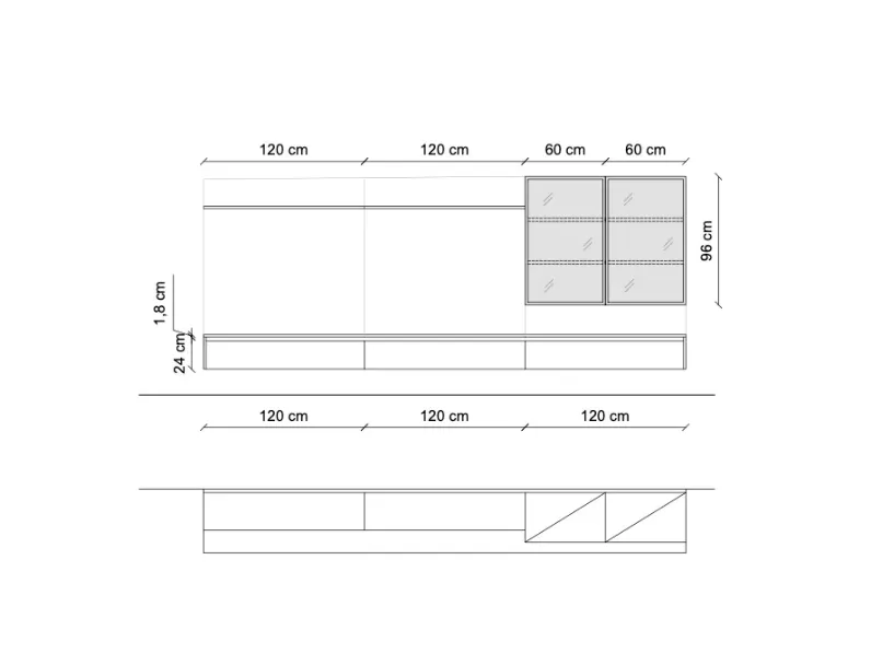 Soggiorno completo modello Living system di Novamobili in Offerta Outlet