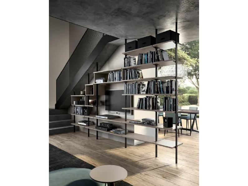 Soggiorno completo Metal di Zg mobili in laminato materico a prezzo Outlet