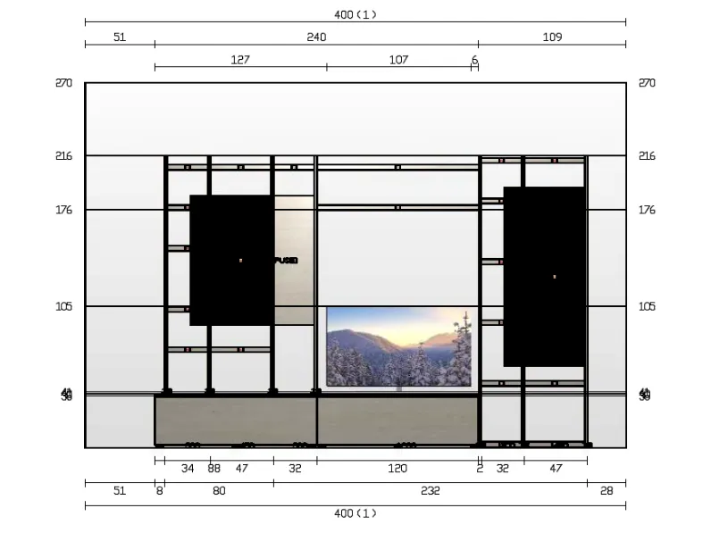 Composizione per il living modello Sm021 di Imab in Offerta Outlet