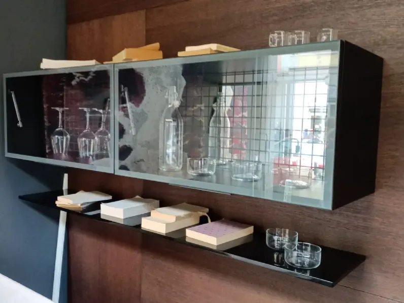 Composizione per la zona giorno modello Spazio boiserie laccato e legno di Pianca a prezzo Outlet