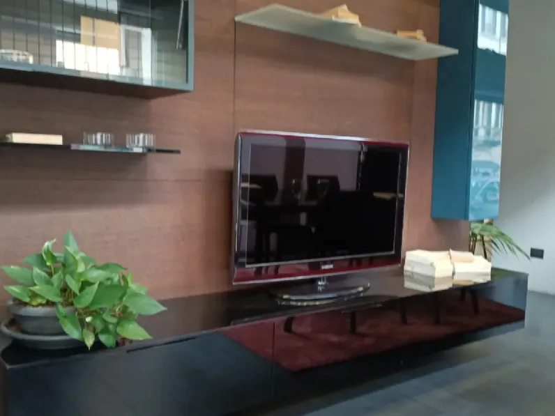 Composizione per la zona giorno modello Spazio boiserie laccato e legno di Pianca a prezzo Outlet