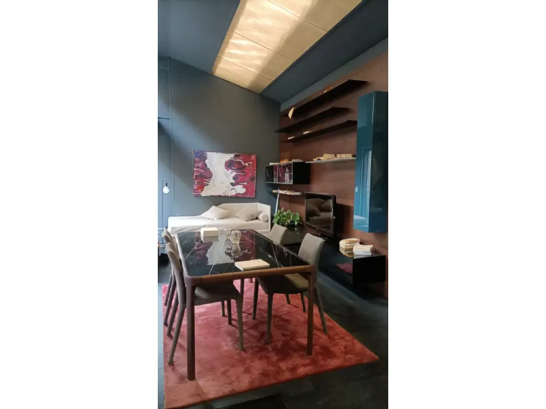 Composizione per la zona giorno modello Spazio boiserie laccato e legno di Pianca a prezzo Outlet