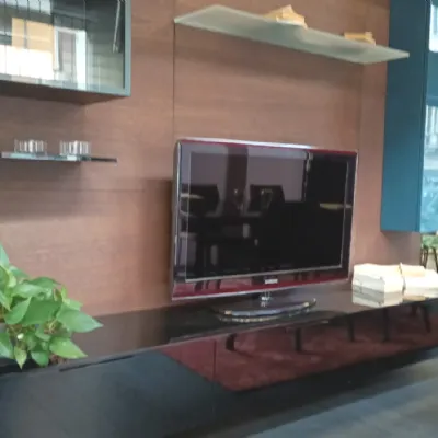 Composizione per la zona giorno modello Spazio boiserie laccato e legno di Pianca a prezzo Outlet